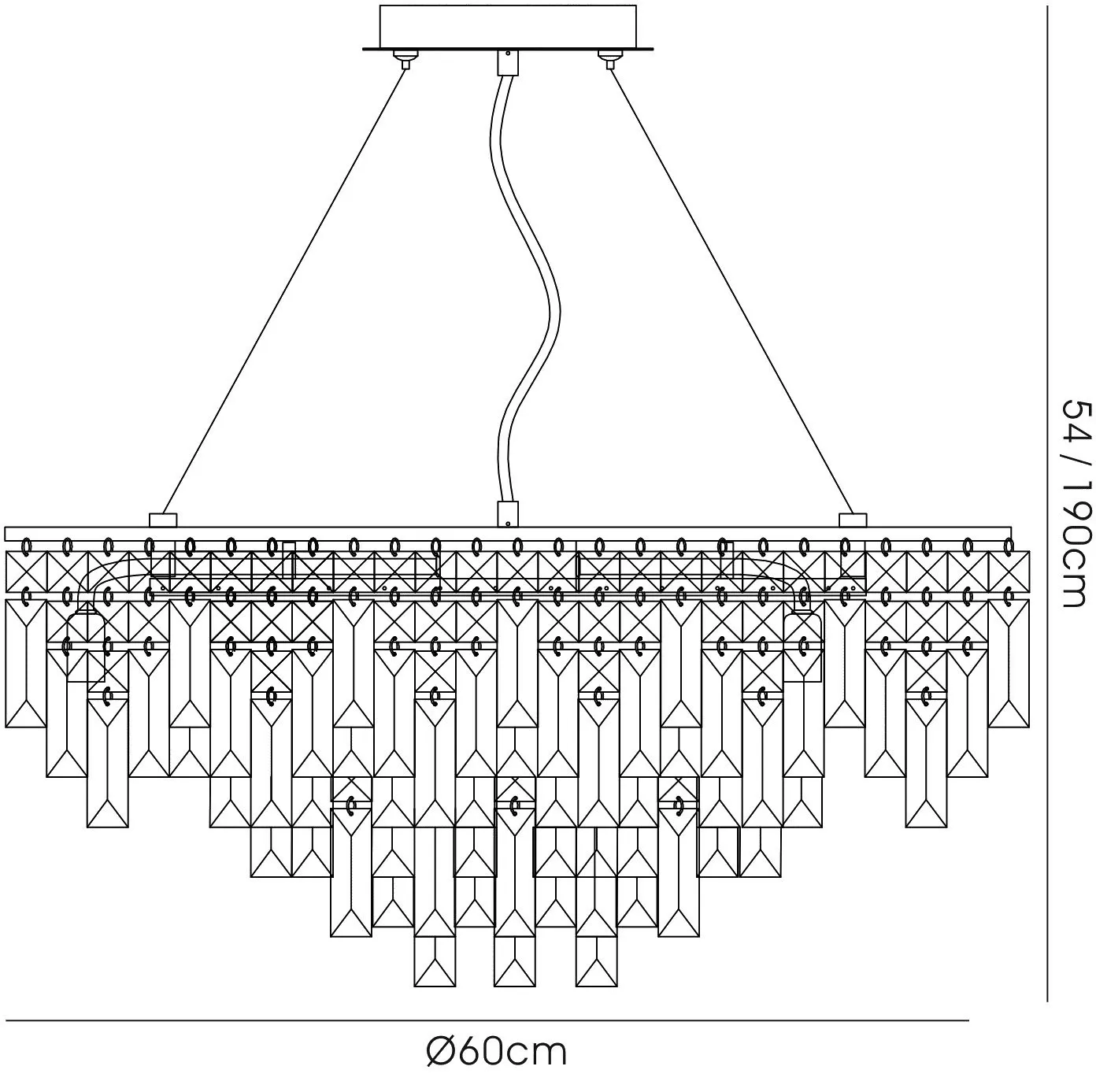 Maddison Polished Chrome Crystal Ceiling Lights Diyas Ringed & Square Crystal Fittings